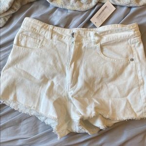 White Jean shorts